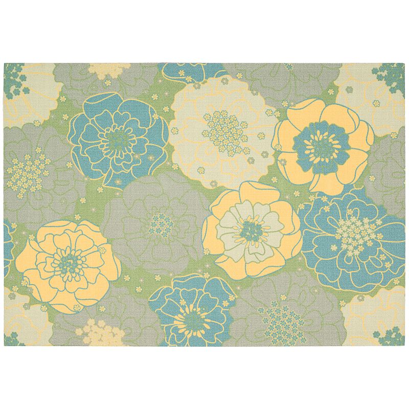 Nourison Home & Garden Floral II Area Rug, Green, 5X7.5 Ft