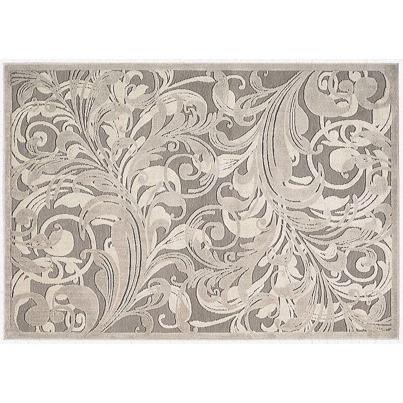 Nourison Graphic Illusions Gray Scroll Rug, Grey, 8X11 Ft