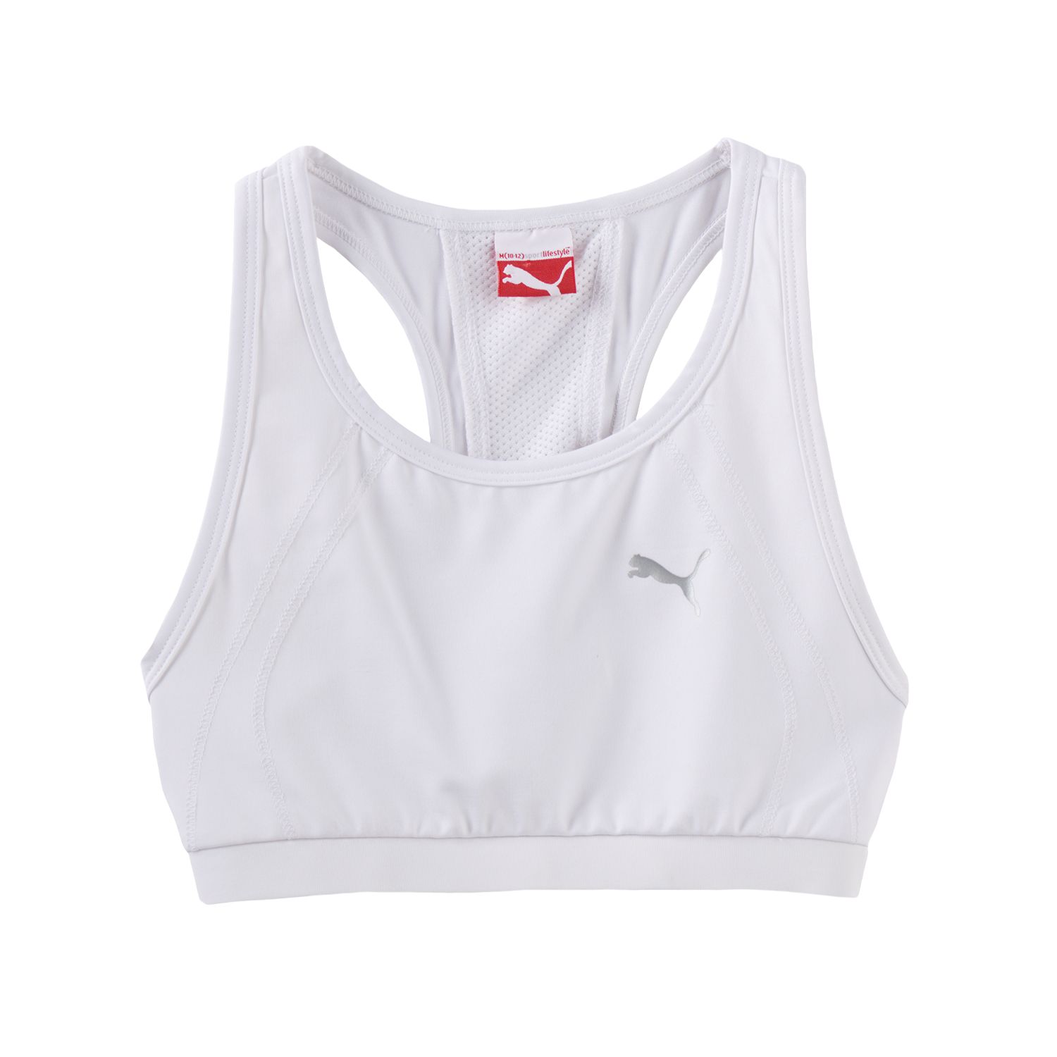 white puma sports bra