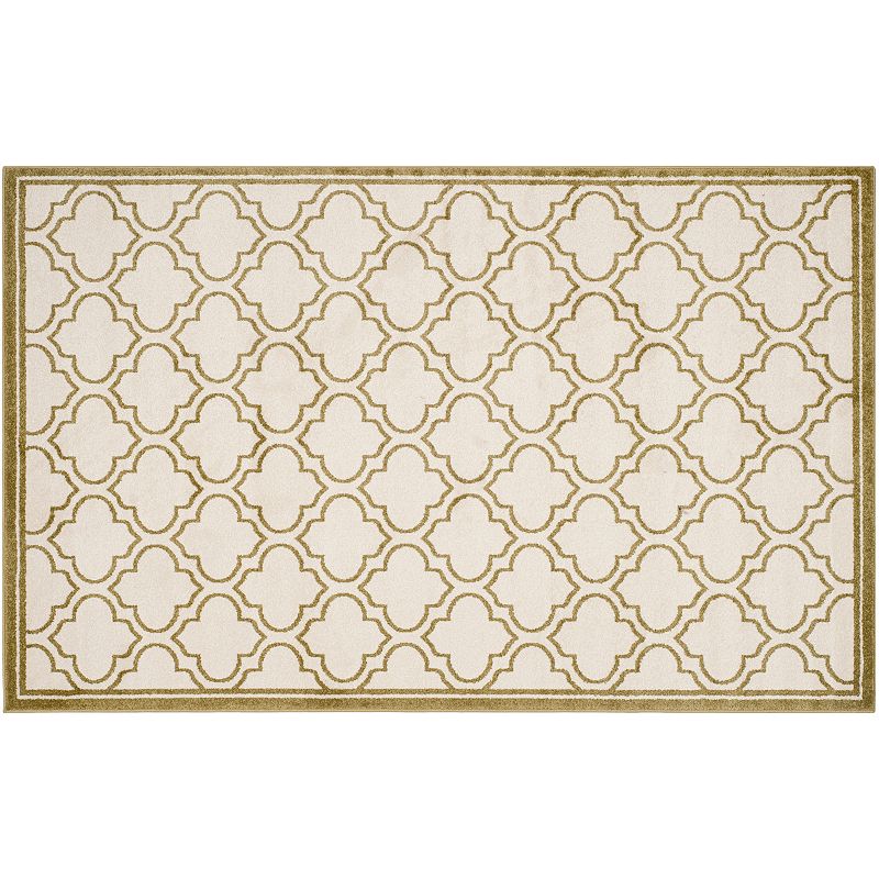 Safavieh Amherst Clover Indoor Outdoor Rug, White, 7Ft Sq
