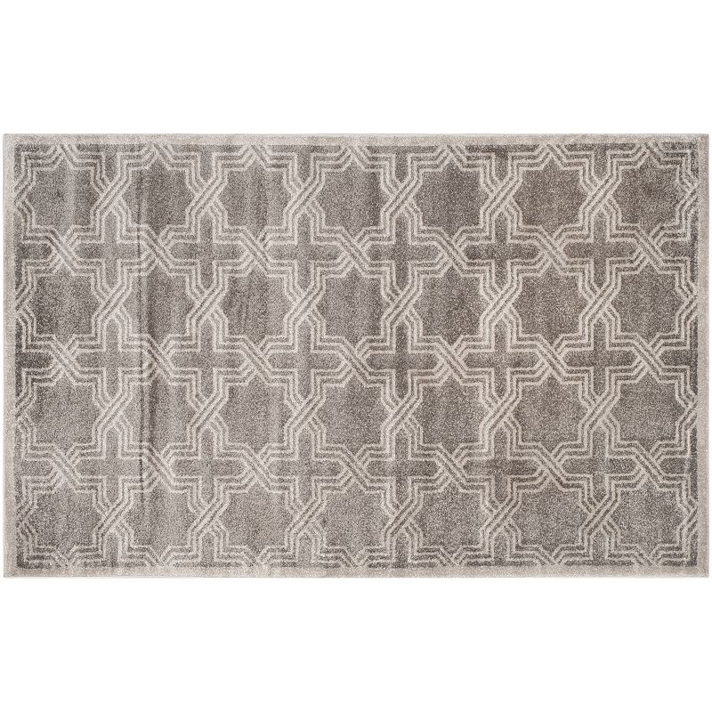 Safavieh Amherst Criss Cross Indoor Outdoor Rug, Grey, 7Ft Sq