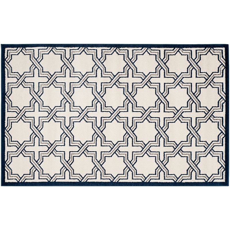 Safavieh Amherst Criss Cross Indoor Outdoor Rug, White, 8X10 Ft