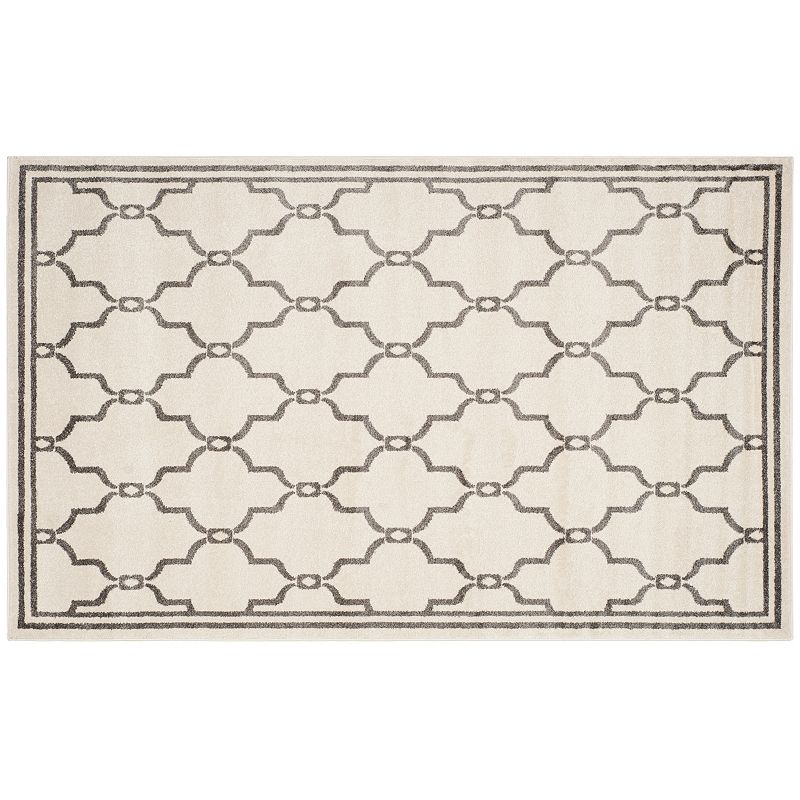 Safavieh Amherst Matrix Geo Indoor Outdoor Rug, White, 7Ft Sq