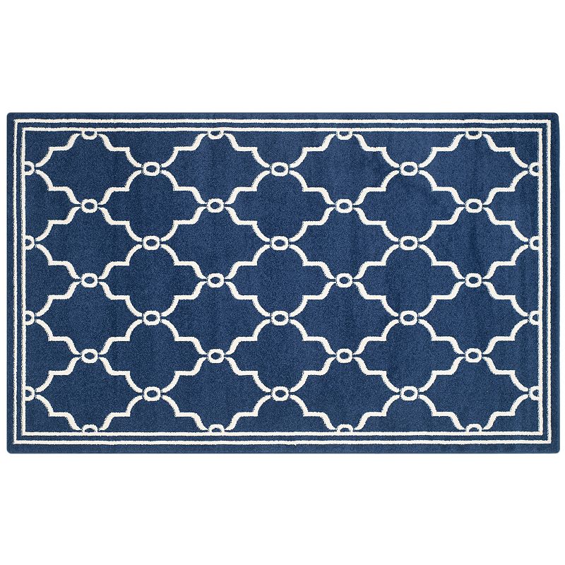 Safavieh Amherst Matrix Geo Indoor Outdoor Rug, Blue, 7Ft Rnd