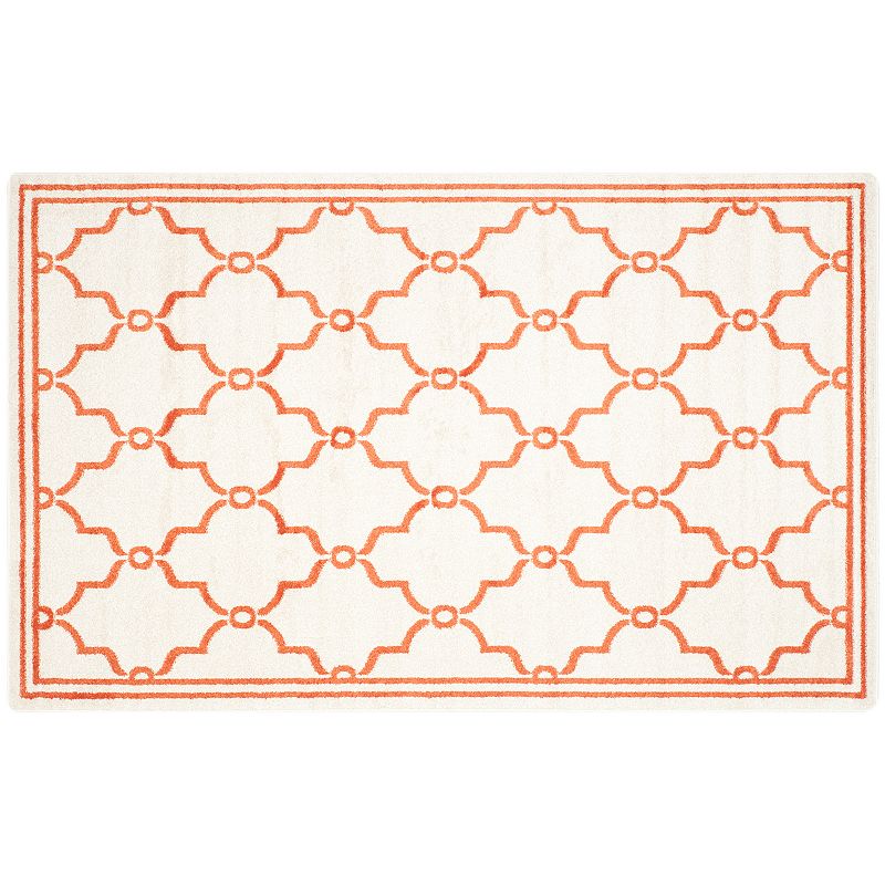Safavieh Amherst Matrix Geo Indoor Outdoor Rug, White, 6X9 Ft