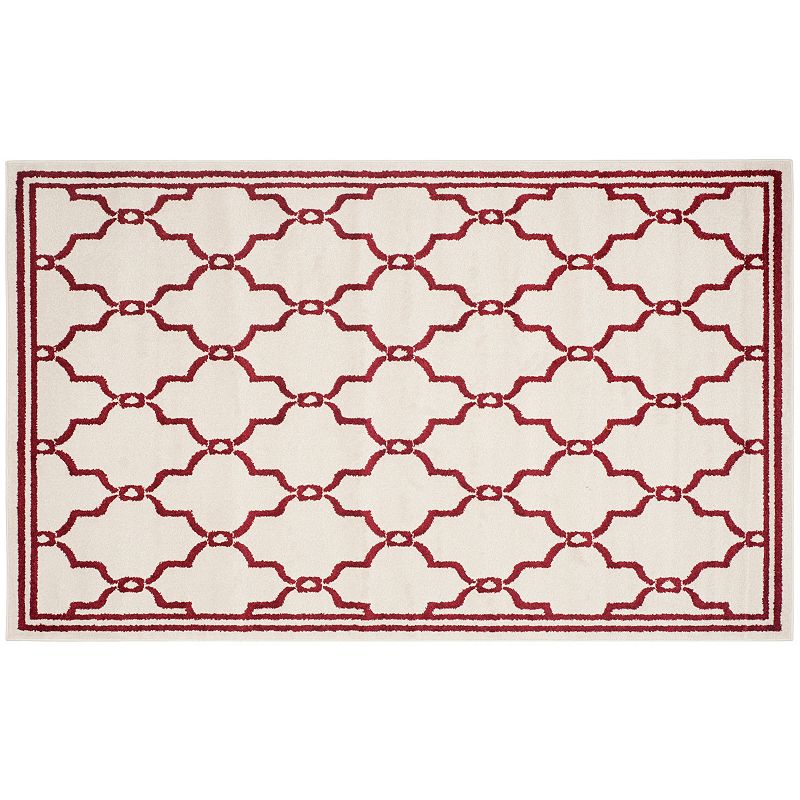 Safavieh Amherst Matrix Geo Indoor Outdoor Rug, Red, 7Ft Sq