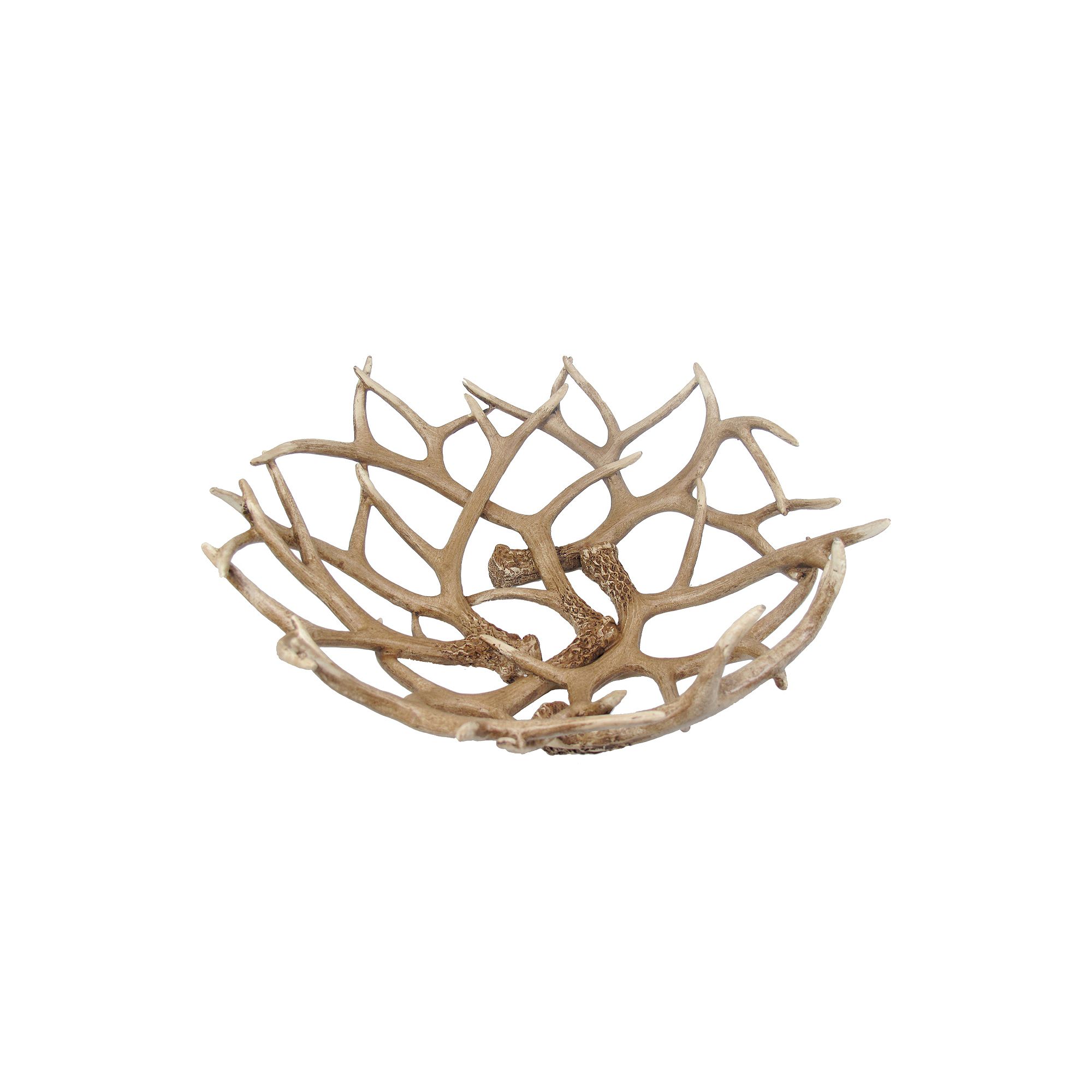 Everyday Decor Faux Antler Decorative Bowl, Multicolor