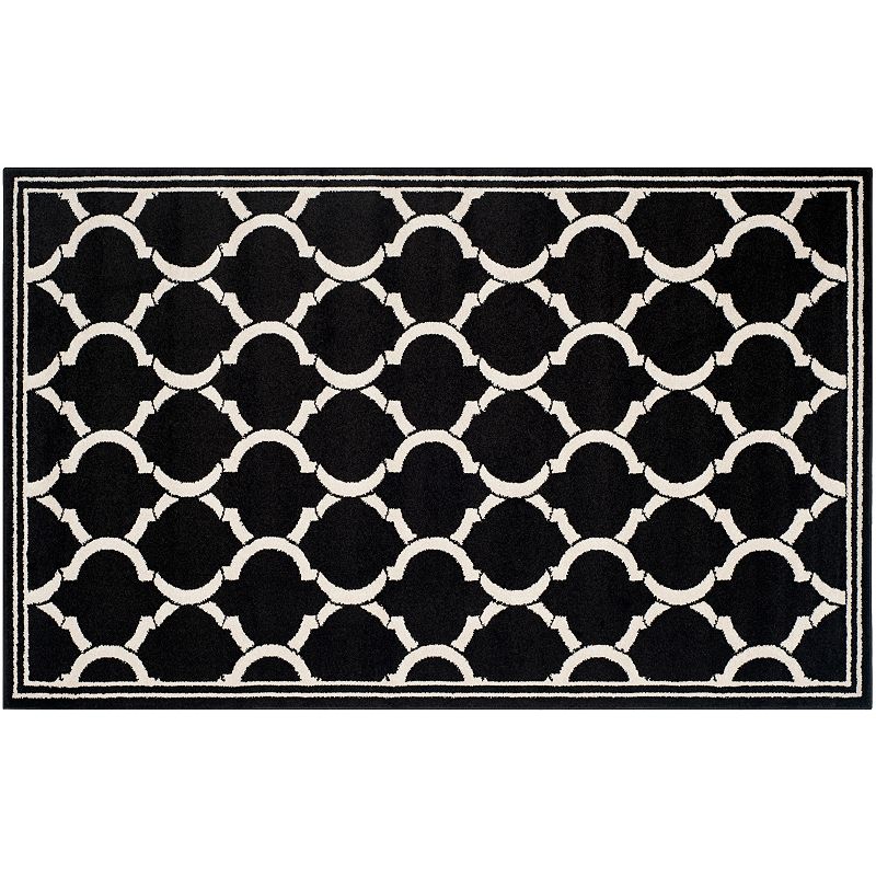 Safavieh Amherst Moroccan Indoor Outdoor Rug, Black, 5X8 Ft