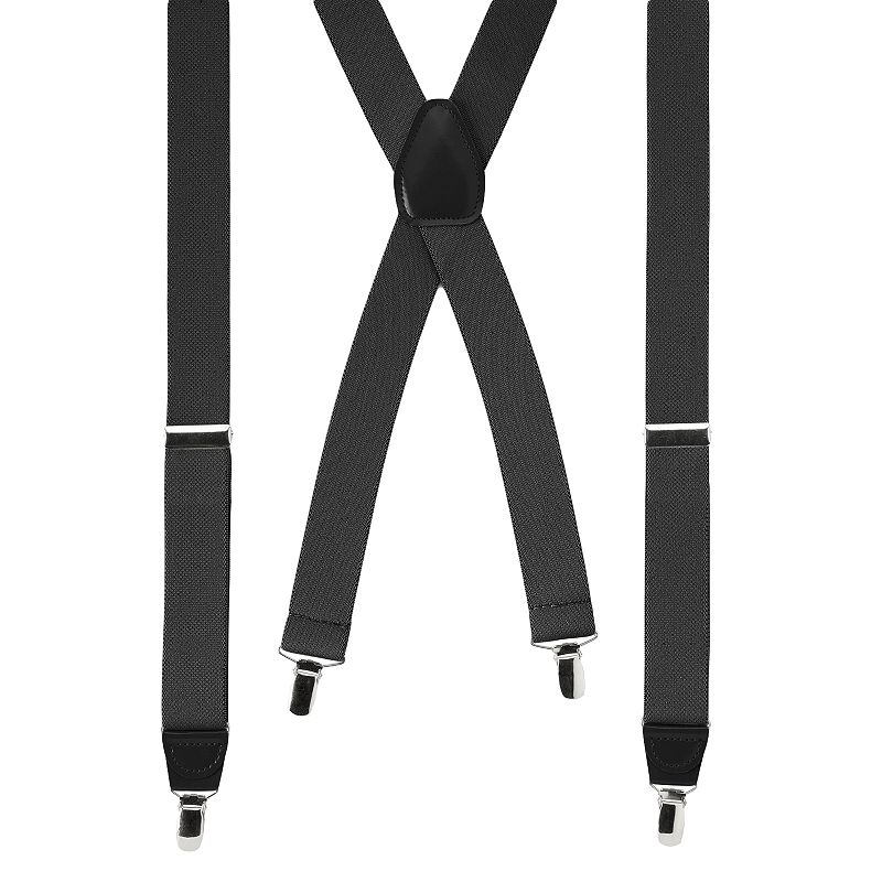 Men's Wembley Solid Stretch Suspenders, Gray