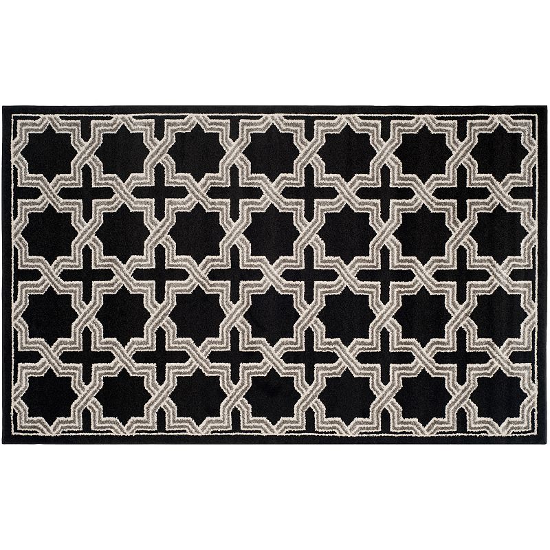Safavieh Amherst X-Star Indoor Outdoor Rug, Black, 5X8 Ft