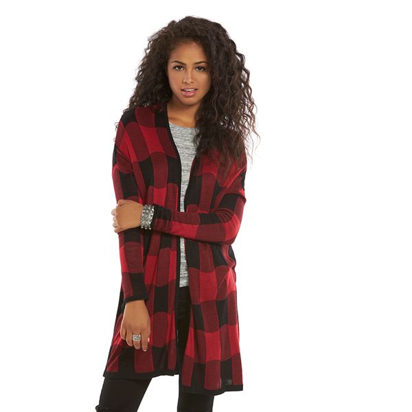 red plaid cardigans