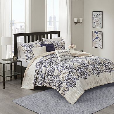 Madison Park Cardiff 6-piece Quilt Set with Shams and Decorative Pillows