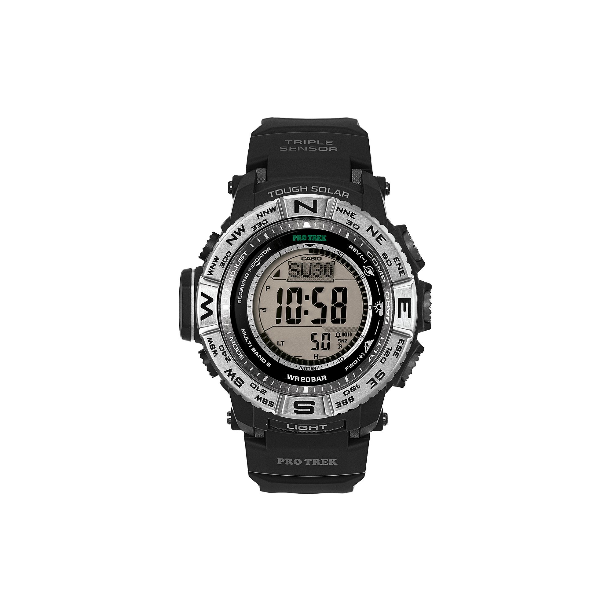 Casio Mens PRO TREK Digital Solar Watch - PRW3500-1CR, Black