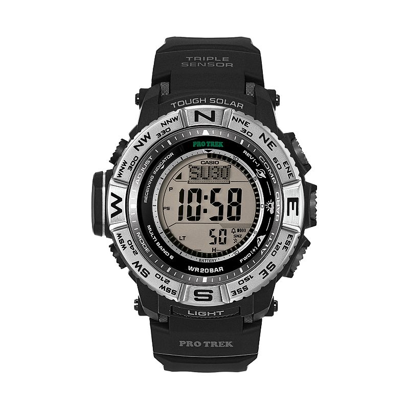 Casio Men's PRO TREK Digital Solar Watch - PRW3500-1CR, Black
