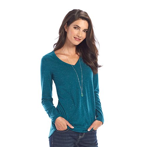 Women's Apt. 9® Essential Lurex V-Neck Tunic Tee