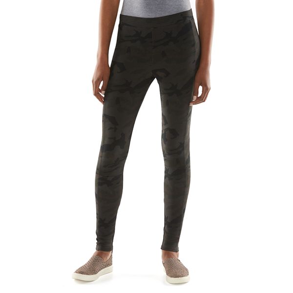 New Kohls Pants SO Zipper Ponte Stretch Burgundy Legging Junior's $38 Size  16