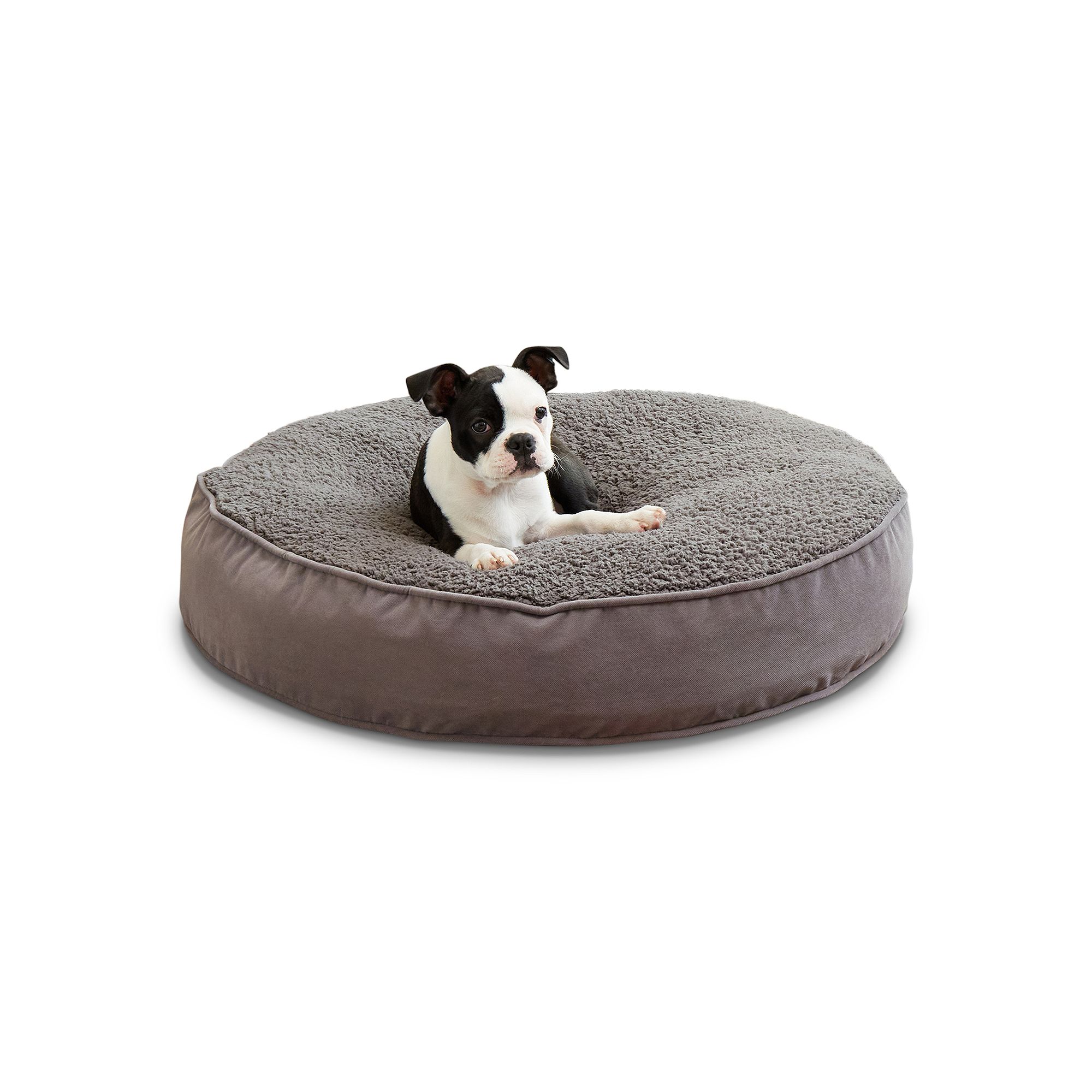 Happy Hounds Scout Deluxe Round Dog Bed, Gray