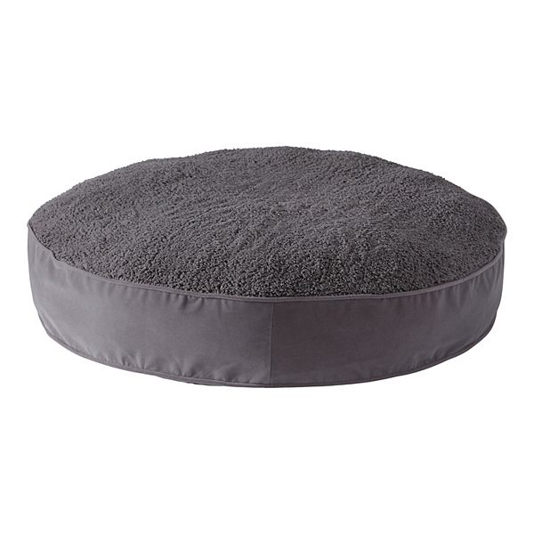 Happy Hounds Scout Sherpa Round Pillow Dog Bed, Gray, Small (30 x 30 in.)