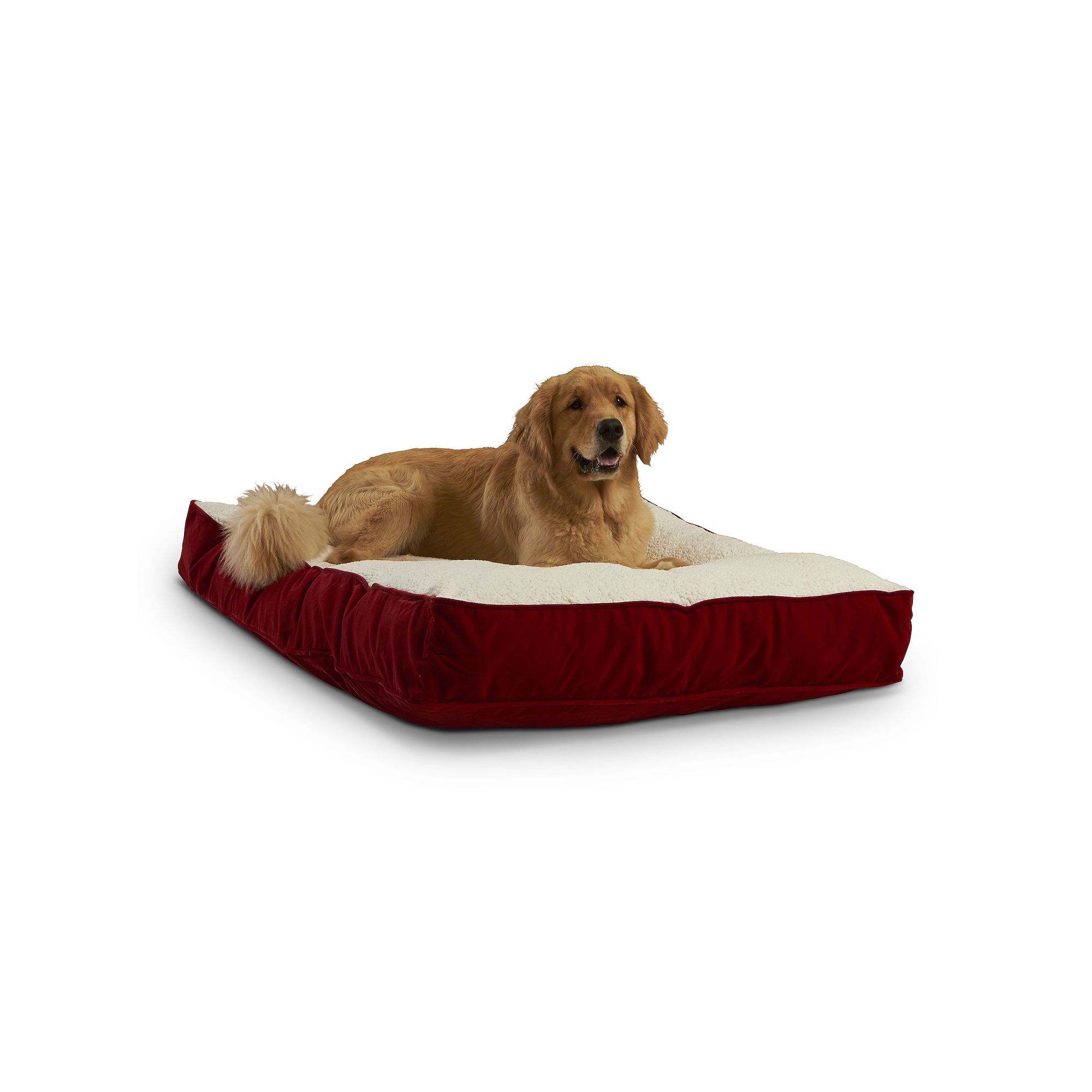 Happy Hounds Deluxe Buster Sherpa Dog Bed, Red