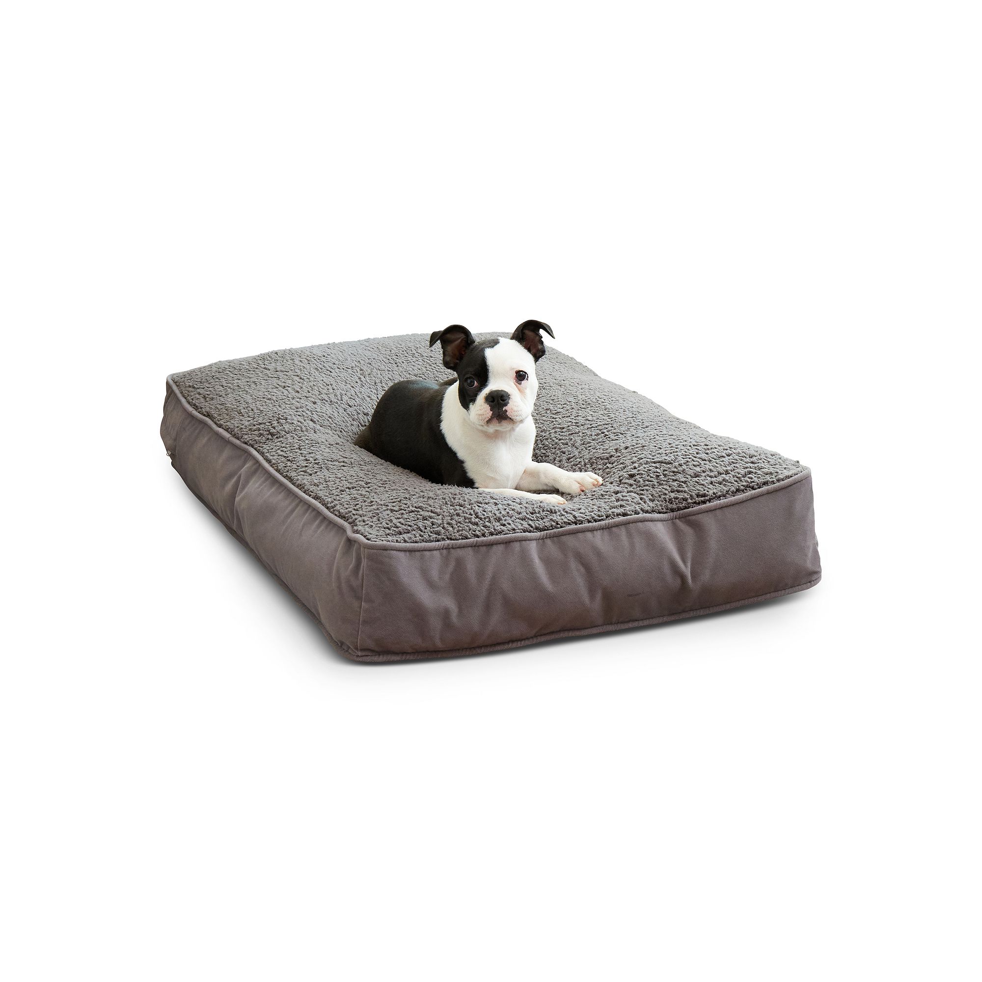 Happy Hounds Deluxe Buster Sherpa Dog Bed, Gray