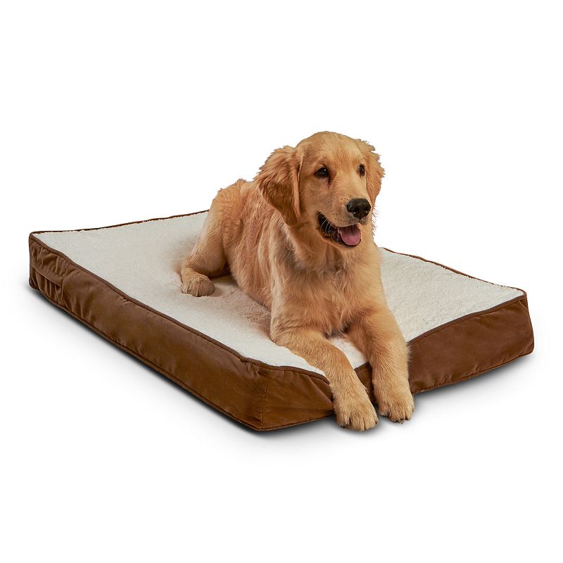 Happy Hounds Oscar Orthopedic Dog Bed, Beig/Green, Medium