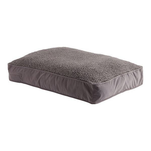 Happy Hounds Buster Sherpa Rectangle Pillow Style Dog Bed, Gray, Medium (42 x 30 in.)