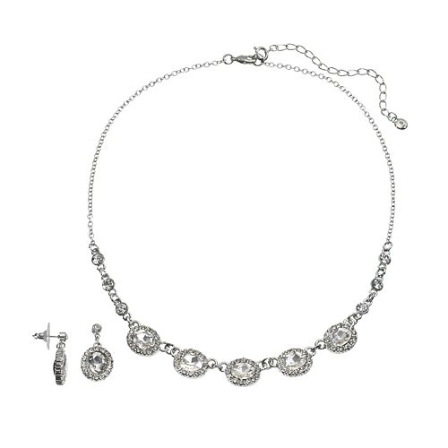 Oval Necklace & Drop Earring Set
