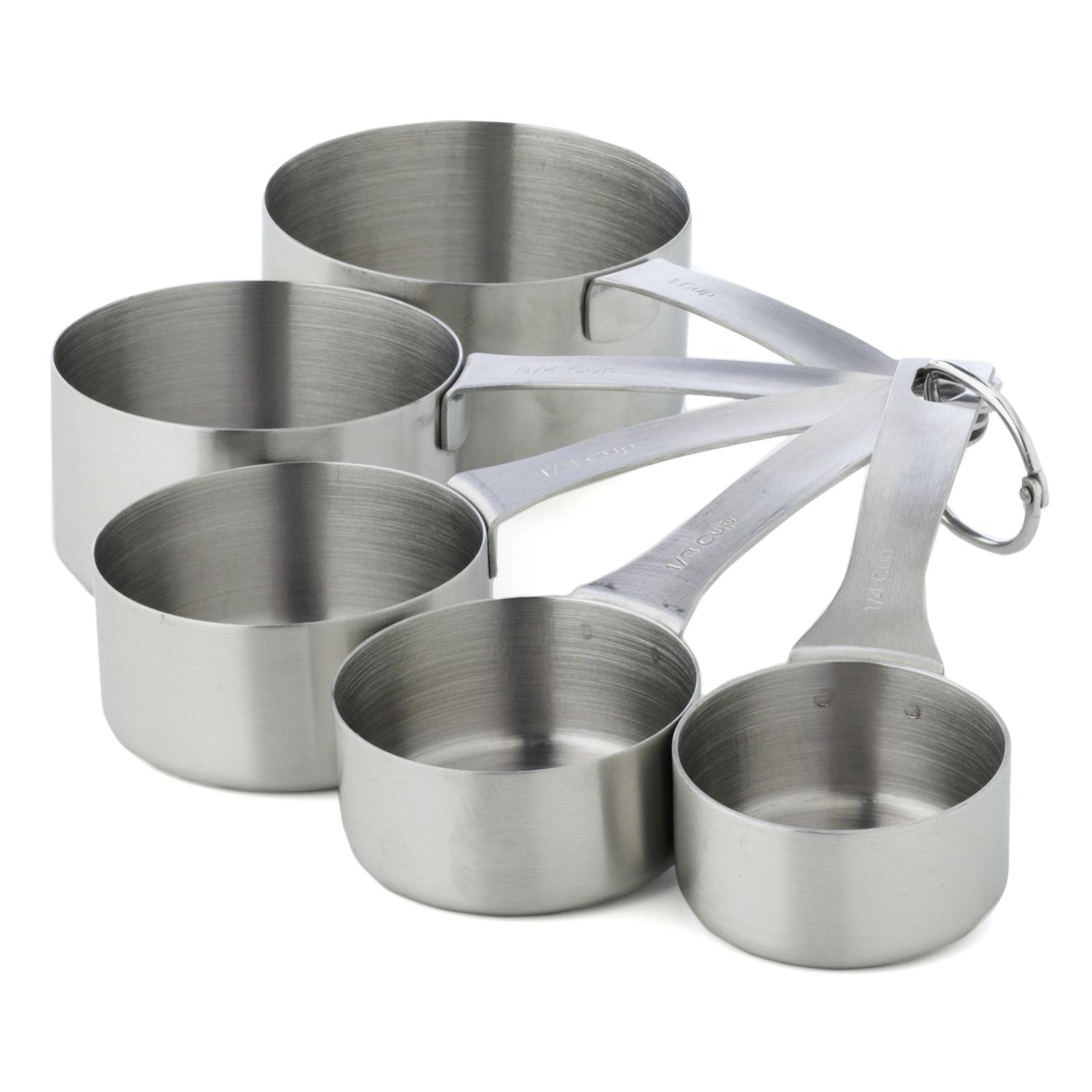 Progressive Stacking Measuring Cups 1/4 Cup, 1/3 Cup, 1/2 Cup, 1 Cup by /  Heavy Gauge Stainless Steel Measuring Cups 