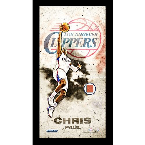 Steiner Sports Los Angeles Clippers Chris Paul 10 x 20 Player Profile Wall Art with Game-Used Bask...