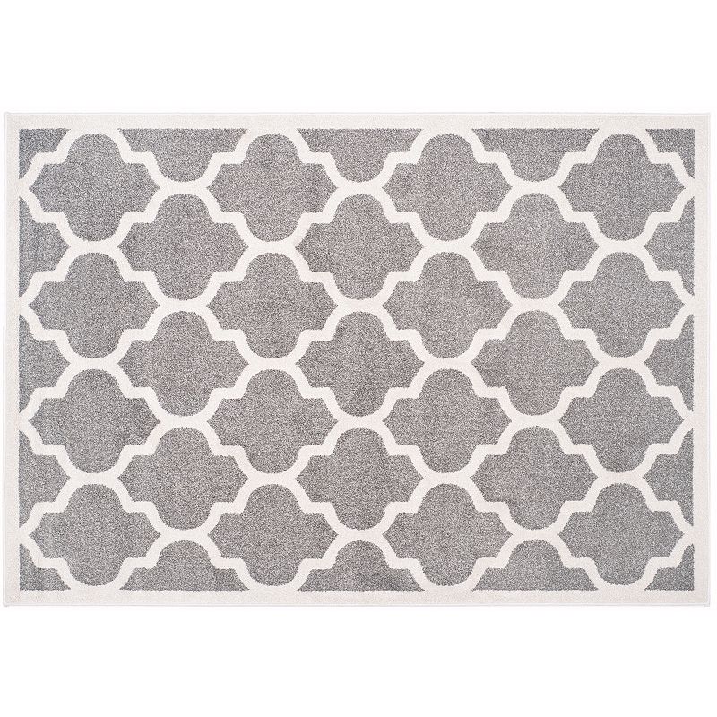 Safavieh Amherst Quatrefoil Indoor Outdoor Rug, Grey, 7Ft Rnd