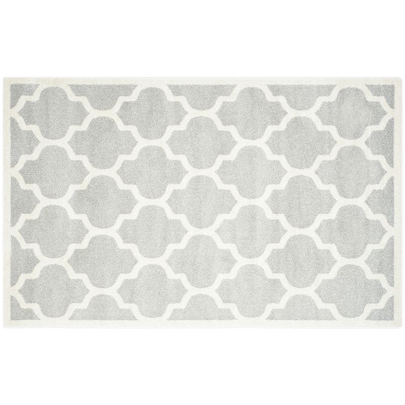 Safavieh Amherst Quatrefoil Indoor Outdoor Rug, Grey, 7Ft Sq