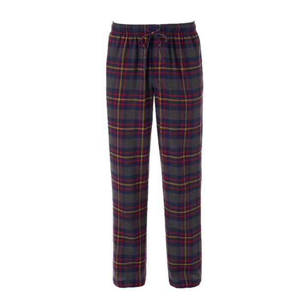 Tall Men's Pajama Bottom: Flannel, Classic Plaid (Green/Blue) Medium / 2X-Tall - 40