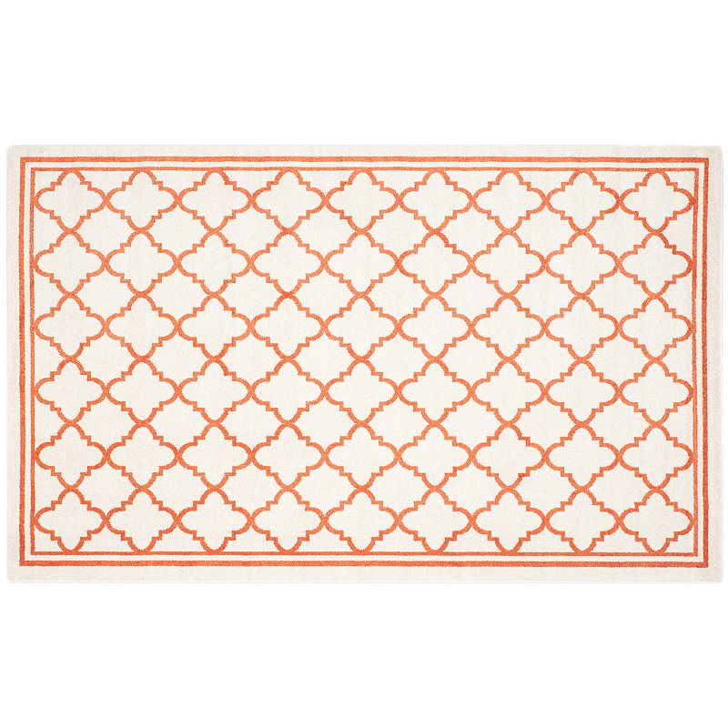 Safavieh Amherst Links Indoor Outdoor Rug, Orange, 7Ft Rnd