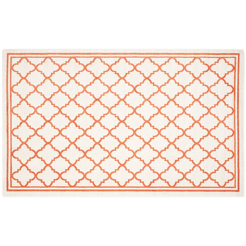 Safavieh Amherst Links Indoor Outdoor Rug, Orange, 7Ft Rnd