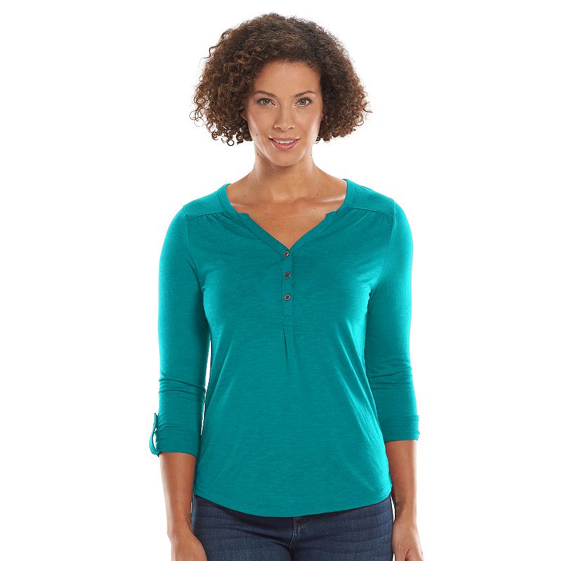 Womens Red Henley Top | Kohl's