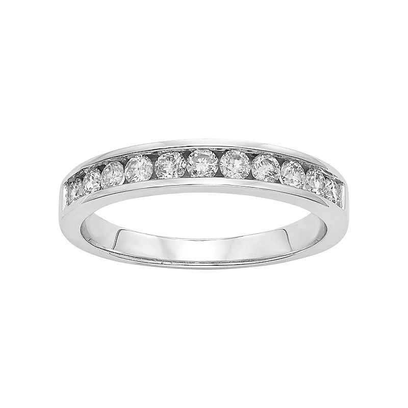 1/2 Carat T.W. Diamond Platilite Anniversary Ring, Womens, Size: 7, White