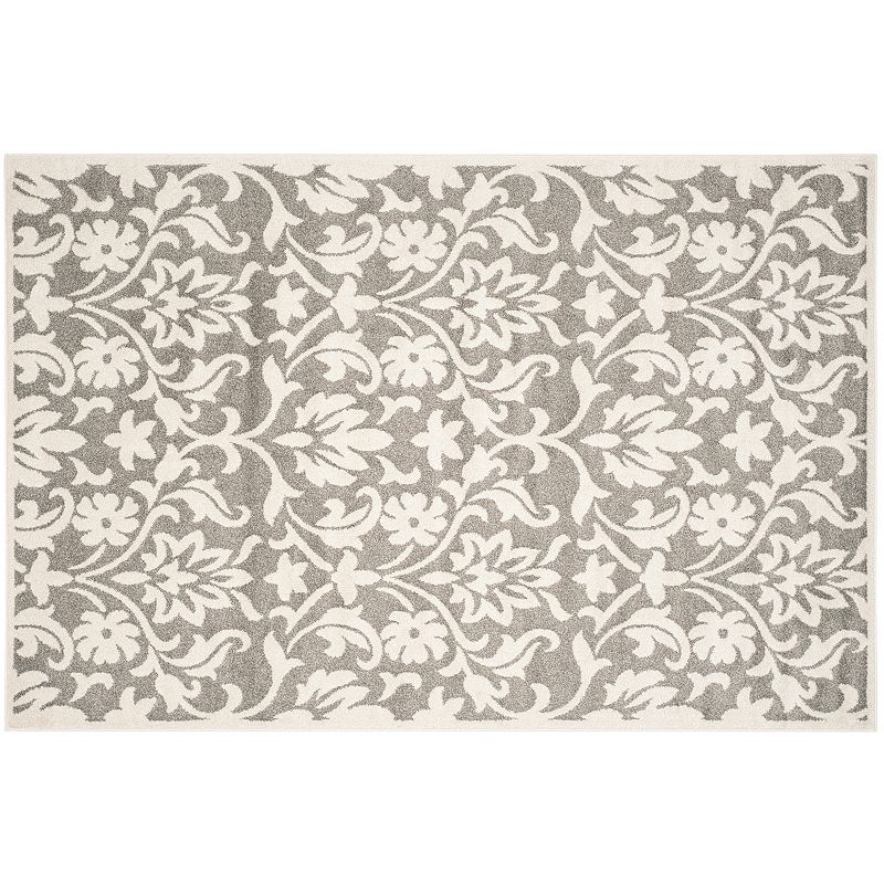Safavieh Amherst Floral Damask Indoor Outdoor Rug, Grey, 7Ft Sq