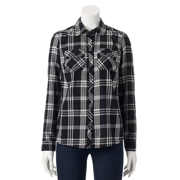 Women's Croft & Barrow® Plaid Flannel Shirt