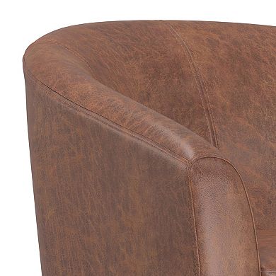 Simpli Home Austin Transitional Barrel Arm Chair