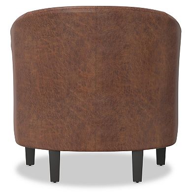 Simpli Home Austin Transitional Barrel Arm Chair
