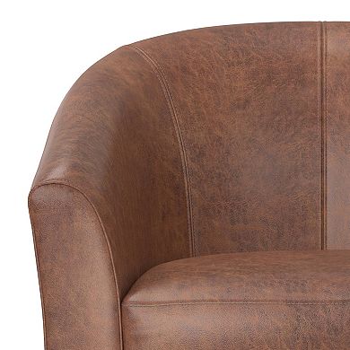 Simpli Home Austin Transitional Barrel Arm Chair