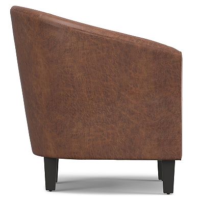Simpli Home Austin Transitional Barrel Arm Chair