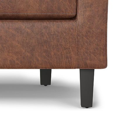 Simpli Home Austin Transitional Barrel Arm Chair