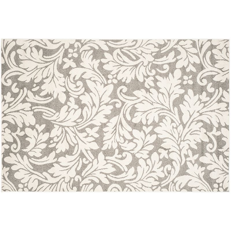 Safavieh Amherst Trailing Vine Indoor Outdoor Rug, Grey, 7Ft Rnd