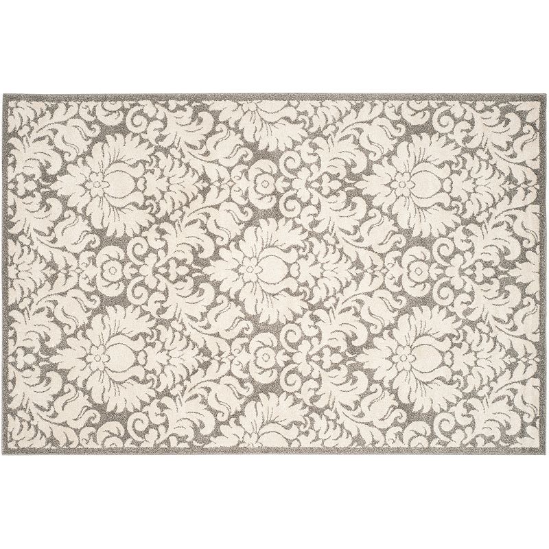 Safavieh Amherst Floral Medallion Indoor Outdoor Rug, Grey, 7Ft Sq