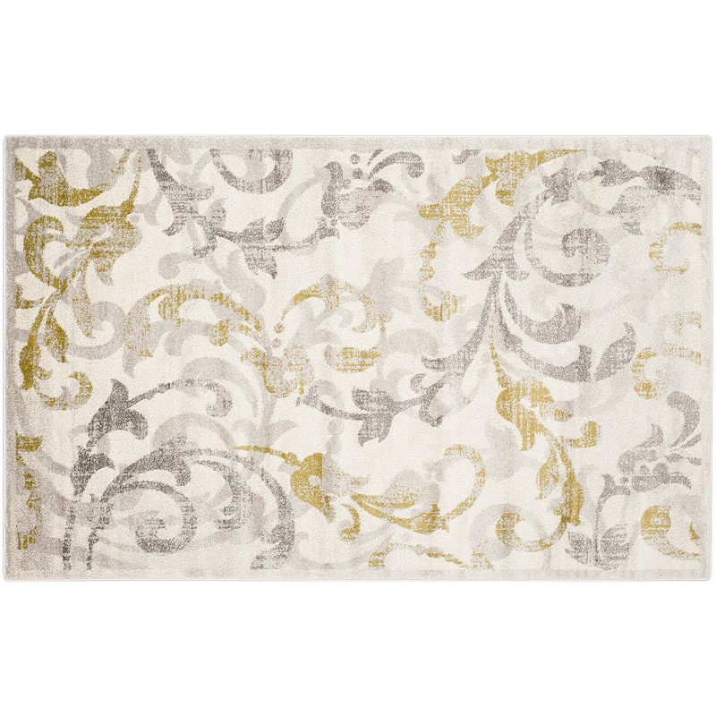 Safavieh Amherst Floral Vine Indoor Outdoor Rug, White, 5X8 Ft