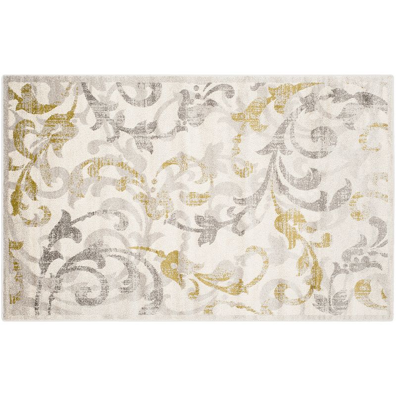 Safavieh Amherst Floral Vine Indoor Outdoor Rug, White, 5X8 Ft