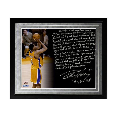 Steiner Sports Los Angeles Lakers Robert Horry Big Shot Rob Facsimile 16 x 20 Framed Metallic Stor...