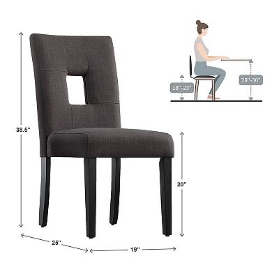 HomeVance 2-piece Roxton Keyhole Side Chair Set