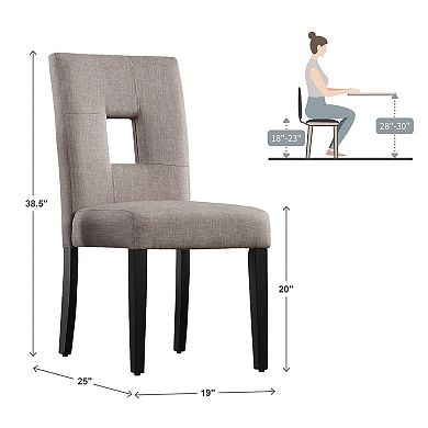 HomeVance 2-piece Roxton Keyhole Side Chair Set